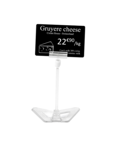 SOPORTE PARA ETIQUETA DE PRECIO ASPECTO CRISTAL DE 120MM